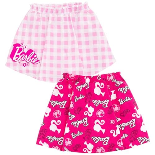 Barbie Big Girls 2 Pack Skorts Logo Pink 10-12
