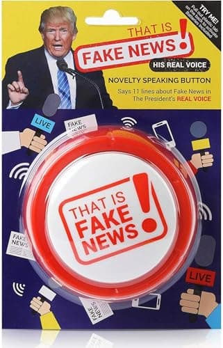 The Monocle Breakers Donald Trump Fake News Button 11 Real Voice Quotes Talking Gag Gift Desk Toy Funny Political Humor Batteries Included