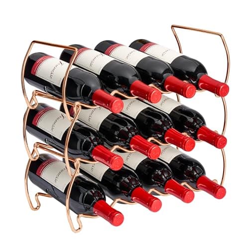 Sorbus Countertop Wine Racks, Metal Bottle Rack (12 Bottle, 3 Tier, Copper)