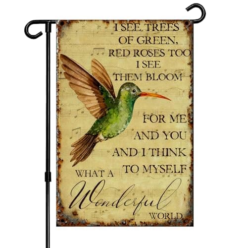 ALEXMACLIST Hummingbird Garden Flag Home Farmhouse Holiday Outside Outdoor Lawn Decorations Yard Flag Double Sided 12x18 Inch