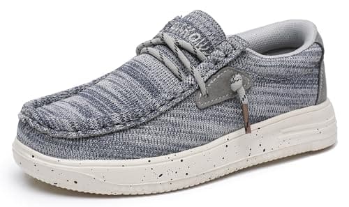 Apakowa Kids Boys Girls Loafers Slip-On Casual Walking Shoes Comfortable & Lightweight (Toddler/Little Kid/Big Kid) Greyblue