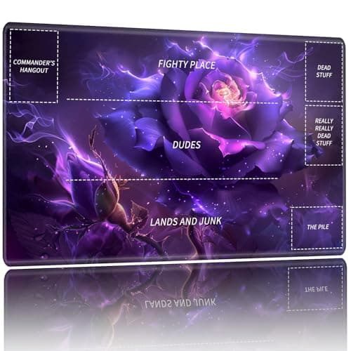 Playmat for MTG,Card Playmat Stitched with Zones for MTG Card Game Playing, TCG and Board Game Mat for Cards,Mousepad Desk Mats,Game Mat 27.5 x 15.74 inches-Purple Rose