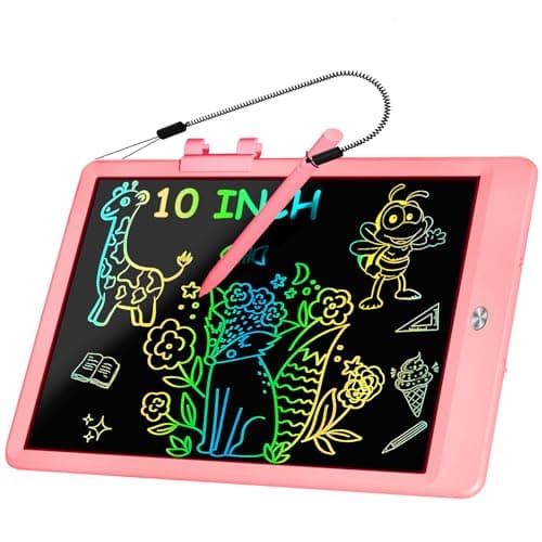 Decute Kids Toys LCD Writing Tablet with Stylus, 10 Inch Erasable Toddlers Doodle Board, Reusable Drawing Pad for Kids, Educational Christmas Birthday Gift for 3 4 5 6 7 8 Girls Boys Toddler Pink