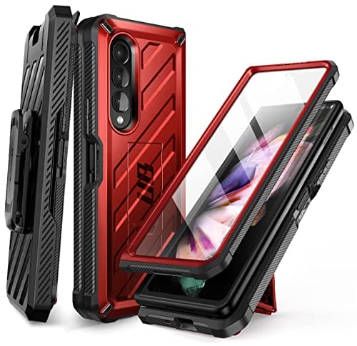 SUPCASE for Samsung Galaxy Z Fold 3 Case with Kickstand, Ruddy