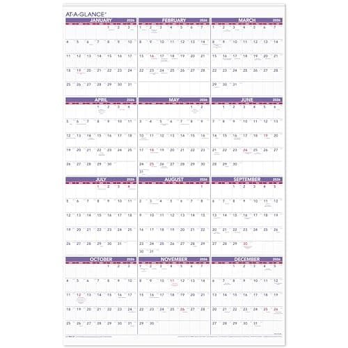 AT-A-GLANCE 2026 Wall Calendar, Monthly, 24" x 36", Extra Large, Paper (PM122826)
