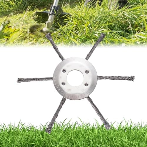 JDHTMTCBGX Wire Weed Trimmer Head, Universal Steel Wire Trimmer Head Twisted Steel Wire, and Durable, Steel Wire Trimmer Head for Removing Lawns, Terraces, Etc. (200MM-6blades-25.4MM)