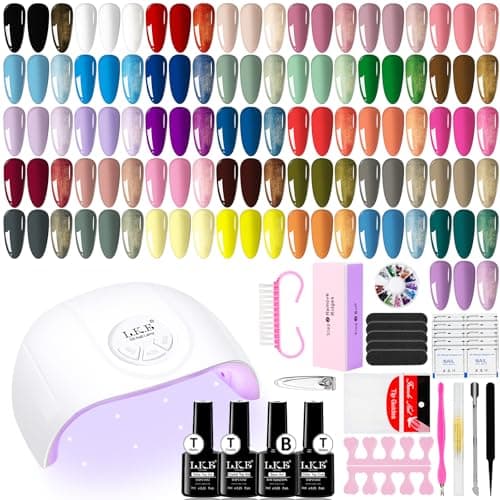 Gel Nail Polish Kit with UV Light, 36 Colors Nail Polish Set with Base and Matte&Glossy Top Coat Soak Off All Season Gel Nail Set Manicure Tools Gift for Women (36 Colors 02)