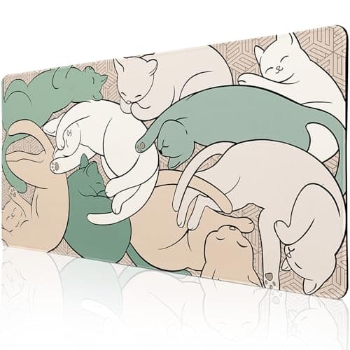 Cat Desk Pad, Teacher Desk Mat for Desktop XXL Large Mouse Pad 31.5×15.7