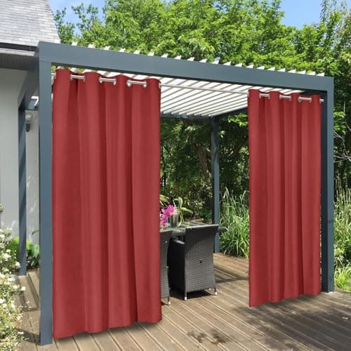 Easy-Going 100% Waterproof Outdoor Curtains 54x96 inch, Red