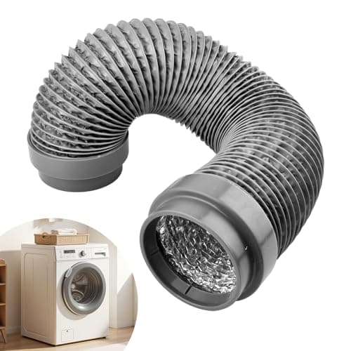 4 Inch Dryer Vent Hose, 90 Degree Dryer Vent Elbow Connector Kit with 6-Layer Flexible Aluminum Duct, for Tight Spaces, Easy-Install Dryers Vents Kit