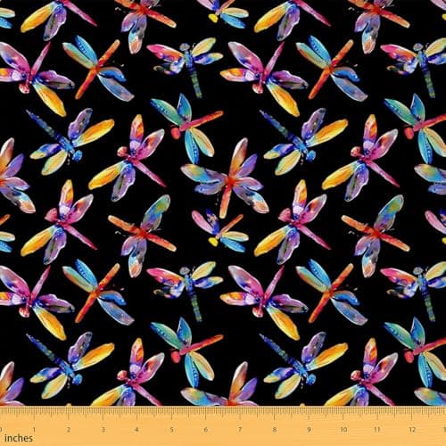 Feelyou Dragonfly Fabric by The Yard Soft 2 Yards