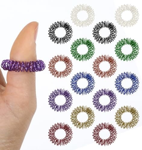 16 Pack Finger Fidgets for Adults, Spiky Sensory Rings