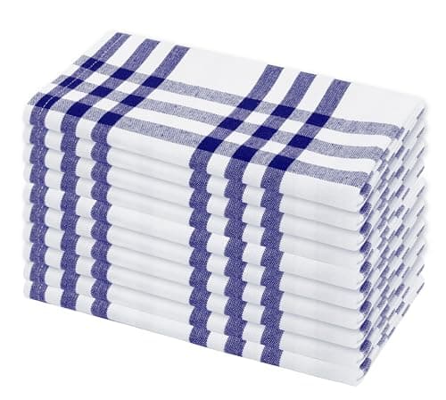 PurpleEssences Plaid Napkins 18x18 Homestead Plaid - Blue & White