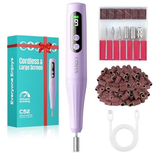 COSLUS C52 Electric Cordless Nail Drill with LED Screen, Professional Kit