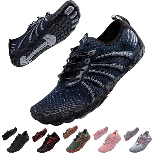 Hiwegers Water Shoes for Women and Men, Quick-Dry Swim Shoes Blue-White