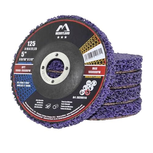 Merryland 5 Pack Strip Disc 5 inch Paint Rust Remover Disc Purple