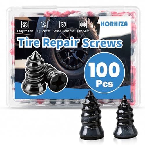 HORHIZA 100 PCS Tire Repair Rubber Nail, 2 Size Vacuum Tire Plugs Kit, Quick Emergency Fix Without Disassembly, Repair Plugs for Car, Motorcycle, Bikes, Motorcycle, Truck
