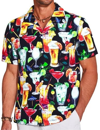 Cinco De Mayo Shirts for Men：Mexican Fiesta Shirt Button Down Short Sleeve Casual Hawaiian Tops for Mexico Party Multicolor