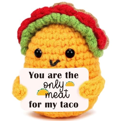 Mini Gifts for Him Her Couple Valentine’s Day Anniversary Romantic Handmade Crochet Taco Love Gift for Women Men Boyfriend Girlfriend Husband Wife Birthday Long Distance Relationship Taco Tuesday