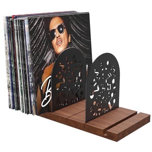 Vinyl Record Storage, Solid Pine Wood Record Holder for 70-100 LP