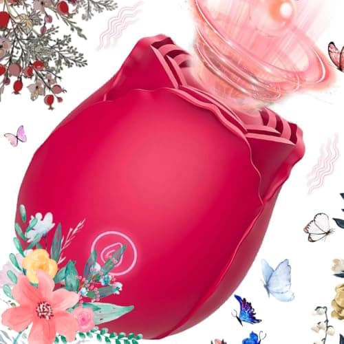 Rose Toy Rose Sex Toys Clit Sucker Sex Adult Toys Vibrator Dildo for Women Waterproof and Strong Vibration, Super Worry Free,The Rose for Women Gift 10 Modes R5-08