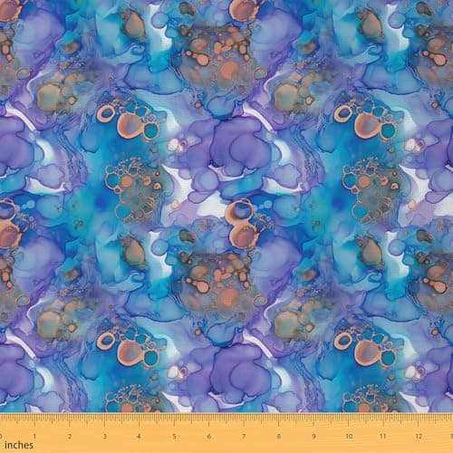 Feelyou Kids Water Surface Fabric by The Yard 2 Yards Bubble Print Upholstery for Chairs Fabric Ombre Effects Women Men ，Soft Flannel