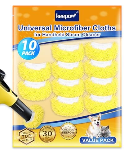 10 Pack Universal Microfiber Cloths for Handheld Steam Cleaner Attachments Compatible with Bissell Steam Shot fit for Wagner fit for PurSteam fit for Phueut fit for McCulloch Steam Cleaner Accessories