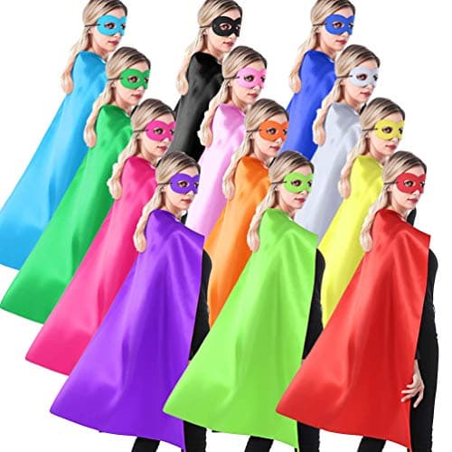 ADJOY Superhero Party Capes and Masks for Adults and Teenagers, 12 Pack