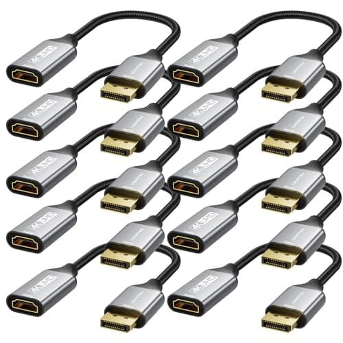 UANTIN 10-Pack 4K Display Port to HDMI Adapter, Uni-Directional