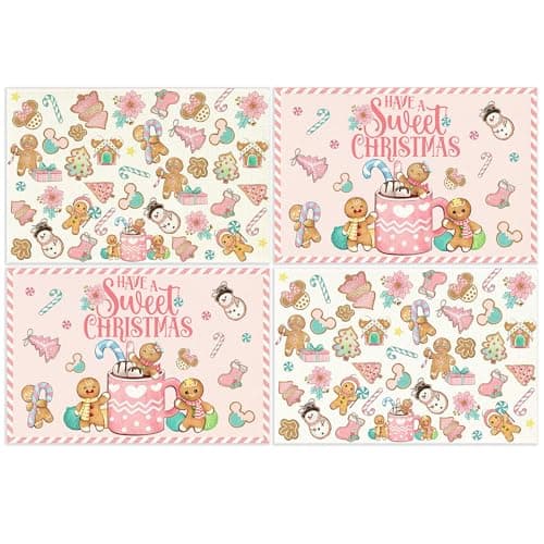 Yarcooly Christmas Placemats 4 Pcs 12×18 Inch Gingerbread Xmas Home Decor