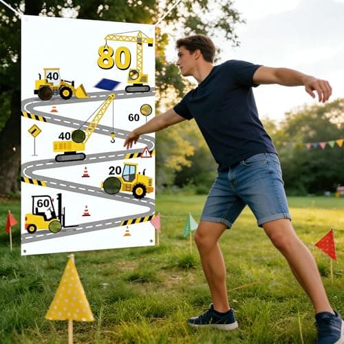 Construction Birthday Party Supplies Bean Bag Toss Game for Adults