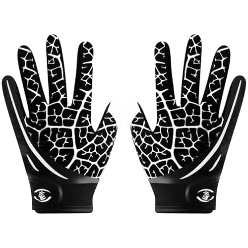 DUFFOBAN Kids Football Gloves, Youth Football Receiver Gloves Excellent Grip with Sticky Silicone, Anti-Slip Elastic Breathable, Best Gift for Boys Girls