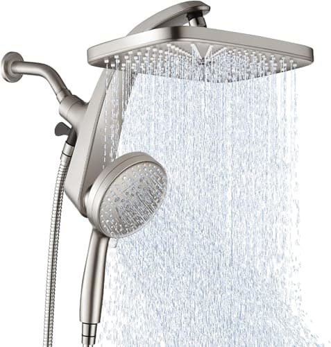 12" High Pressue Rain Shower Head with Handheld, 9 Sprays Hand Showerhead