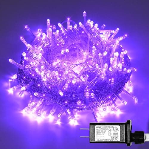 ILLUMINEW Purple String Lights, Outdoor Halloween Decorations, 300 LED