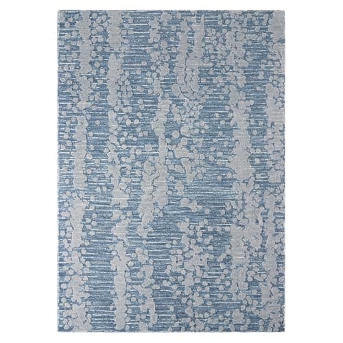 Nicole Miller New York Mod Weave Abstract Knotted Texture Handcrafted Area Rug, 100% Wool Rug, Navy Blue, 8'x10'
