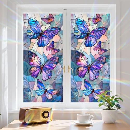 Window Privacy Film Frosted Glass Window Sticker Window Film Static Glass Cling Tint Non-Adhesive for Home Door Decorative Frosting Cover 17.5 X 78.7 inch