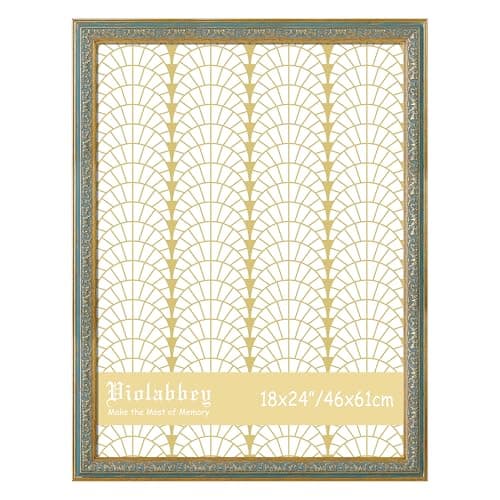 VIOLABBEY 18x24 Poster Frame Blue, Vintage Frames Ornate without Mat