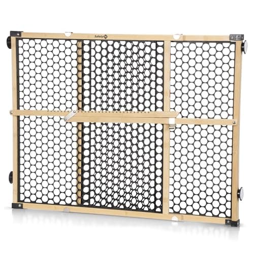 Safety 1st Bamboo Baby Gate for Doorways, No Drill Easy Install, Dog Gates, Fits 28"-42", 24" High, Bamboo and Black