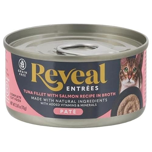 Reveal, Tuna Fillet with Salmon Recipe in Broth Cat Food, 2.47 Ounce