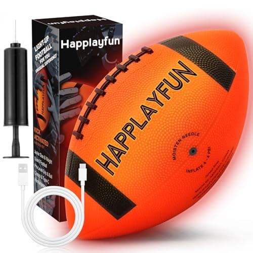 Light Up Football Gifts for Boys 8-12: LED Youth Glow in the Dark Footballs Size 6 Kids Games Cool Toys 8-13, Sports and Outdoor Birthday Gifts for 6 7 9 10 11 12 13 Year Old Boy Girl Teens