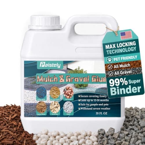 35OZ Mulch & Rock Glue for Landscaping, Fast Drying Lockdown Sticky Rock Glue, Reliable and Non-Toxic Gravel Binder for Rocks, and Pea Gravel, Lasts up to 12-24 Months