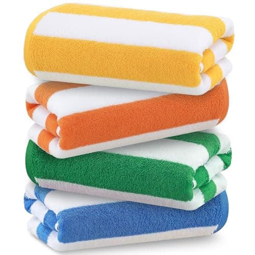 Antfuny 4 Packs Oversized 72x40 Inch Stripe Beach Towel Thin Set Extra Large XL Big Clearance Soft Super Pool Travel Bath Swim Camping Accessories Essentials Towels Bulk Men Women Adults Gift
