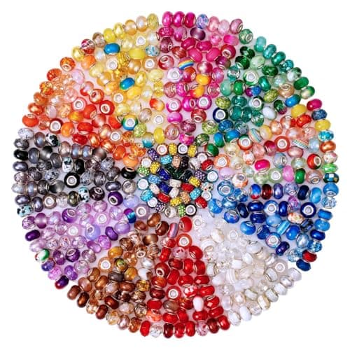 ZHIYUXI 12Styles Assorted Large Hole Beads Bulk for Jewelry Making