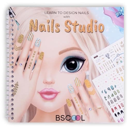 BSCOOL Nail Art Book for Kids with Stickers and Design Guides. Sticker Book