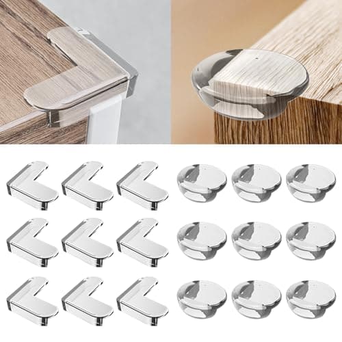 20 Pack Corner Guards Corner Protectors for Baby, Clear Furniture Corner & Edge Safety Bumpers for Table Edges & Sharp Corners - Baby Proofing Moonybaby (L- Shaped & Round Shape)