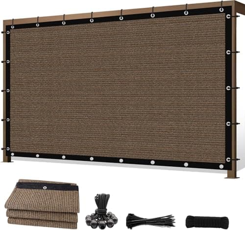 Sunocity 8' X 10' 90% Sun Shade Cloth Outdoor Patio Mocha Pergola Shades Cover Privacy Screen UV Block Porch Screens Canopy for Patio Outside Outdoor