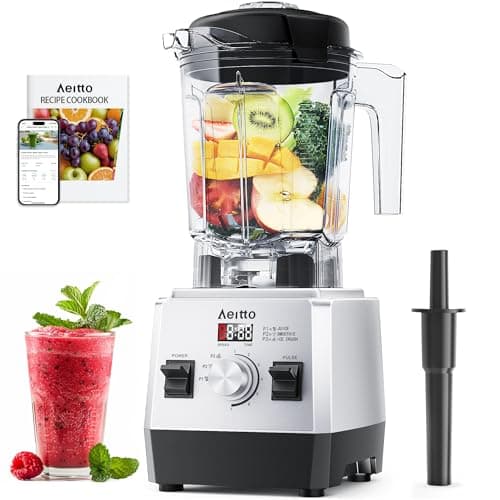 Aeitto Blenders for Kitchen with 68Oz. Large Capacity, 1800W Max Power Smoothie Blender, 3 Preset Programs & 7 Speeds, Professional Countertop Blender for Smoothies, Ice Crush, Generation 2 Silver