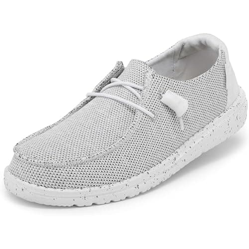 HEYDUDE Women's Wendy Sox Stone White Size 9 | Women's Shoes | Women's Slip On Shoes | Comfortable & Light-Weight