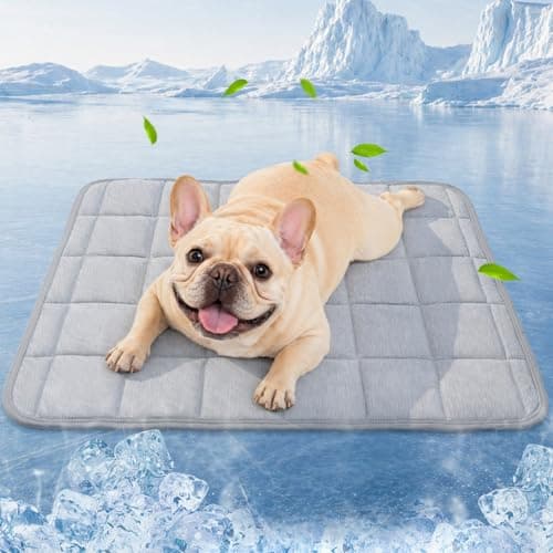 Cooling Blanket for Dogs, 0.4 Q-MAX Dog Cooling Blanket Washable, Cool to Touch Pet Blanket Cooling Comforter Throw for Bed Cover, Soft Lightweight Cold Mats for Pet Summer Sleeping (30"×40"/Grey)