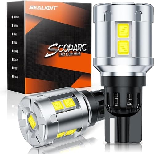 SEALIGHT 912 921 LED Bulbs, 921 LED Reverse Lights Bulbs Super Bright 6500K White 600% Brighter for 906 904 922 W16W T15 LED Backup light Canbus Error Free Plug and Play, Pack of 2